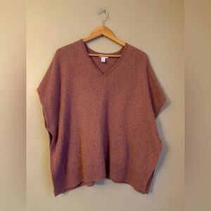 Nordstrom V-Neck Wool Cashmere Poncho Cape One Size Minimalist Classic